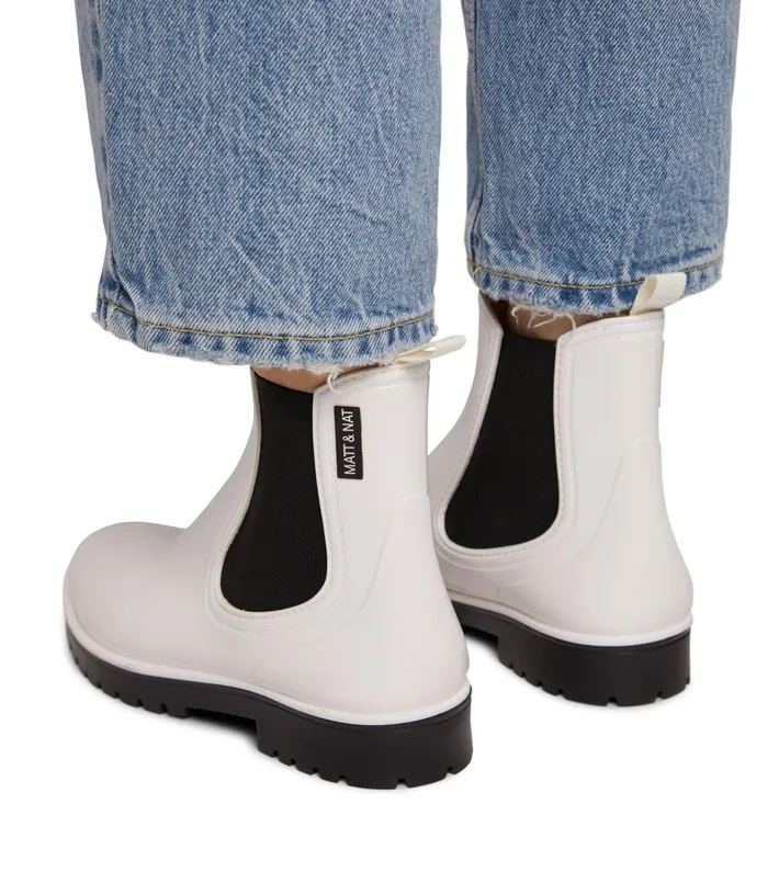 Women Laney Vegan Rain Boots White Matt and Nat Waterproof