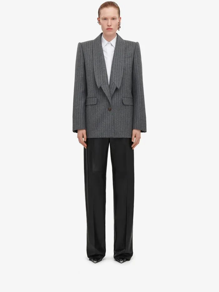 Women Leather Alexander McQueen Leather Trousers Black