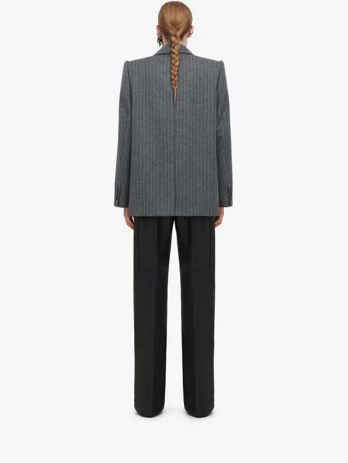 Women Leather Alexander McQueen Leather Trousers Black