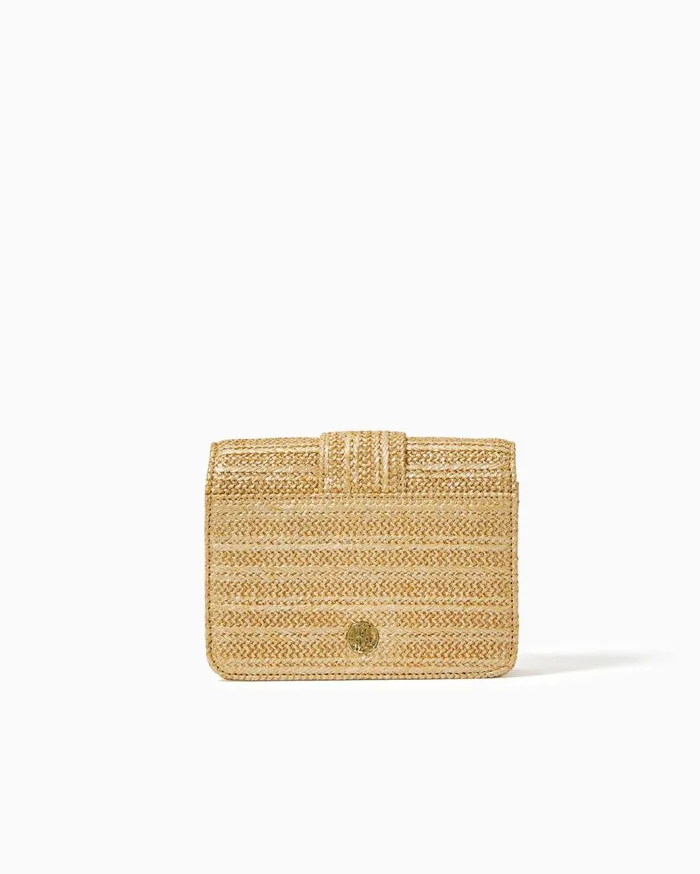 Women Lilly Pulitzer Bags Emmeline Straw Crossbody Bag Gold Metallic Women Lilly Pulitzer Bags Emmeline Straw Crossbody Bag Gold Metallic