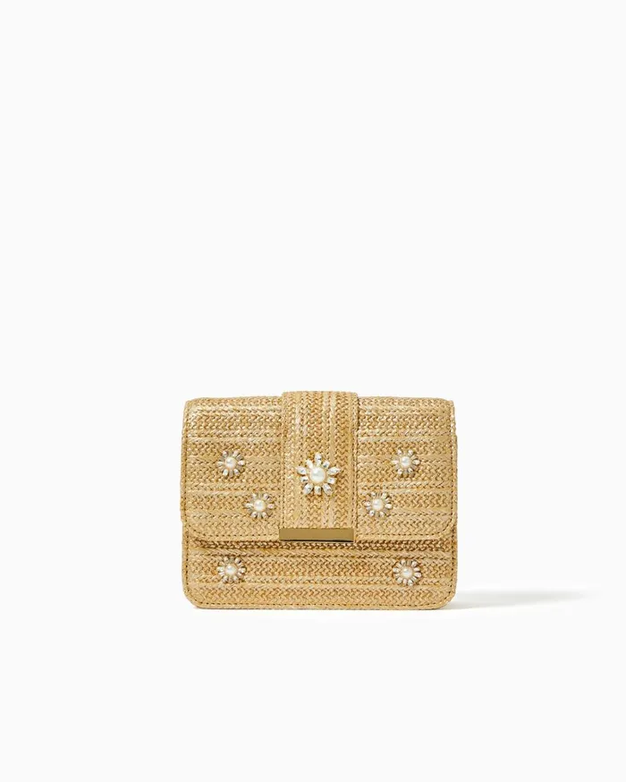 Women Lilly Pulitzer Bags Emmeline Straw Crossbody Bag Gold Metallic Women Lilly Pulitzer Bags Emmeline Straw Crossbody Bag Gold Metallic