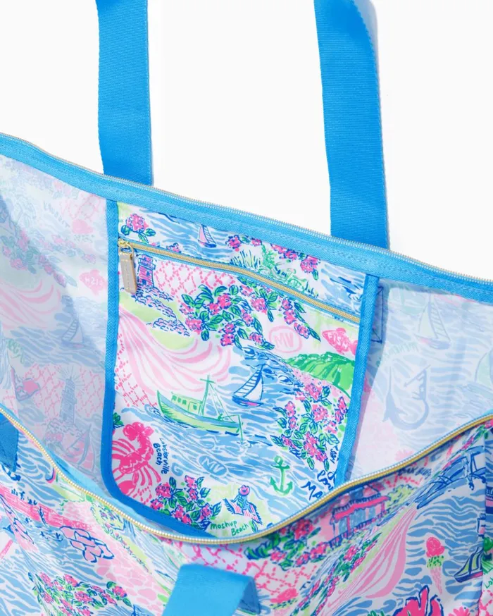 Women Lilly Pulitzer Bags Getaway Packable Tote Bali Blue Lilly Loves Cape Cod Women Lilly Pulitzer Bags Getaway Packable Tote Bali Blue Lilly Loves Cape Cod