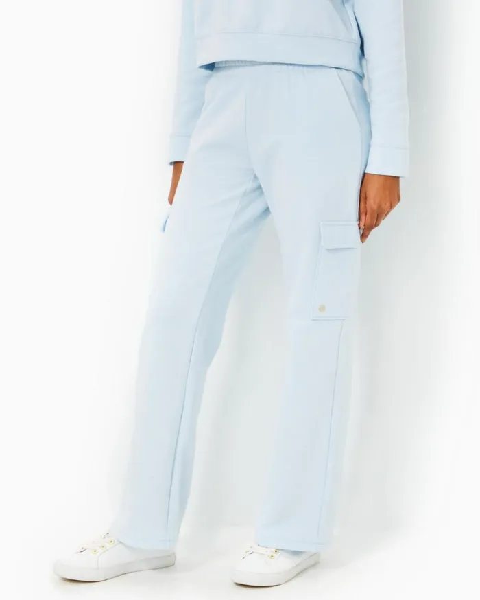 Women Lilly Pulitzer Bottoms 31034 Alandra Knit Pant Pastel Lunar Blue