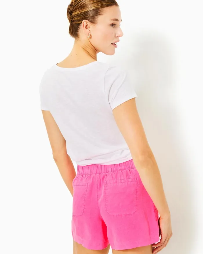 Women Lilly Pulitzer Bottoms 4034 Lilo Linen Short Resort White Shell Collector Women Lilly Pulitzer Bottoms 4034 Lilo Linen Short Resort White Shell Collector