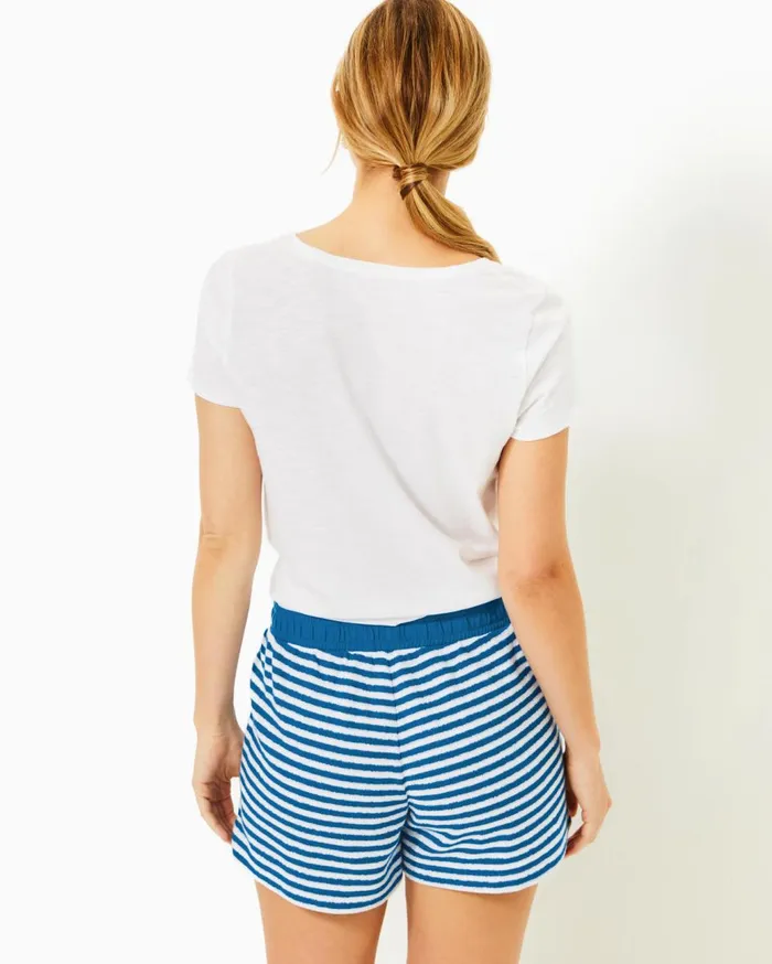 Women Lilly Pulitzer Bottoms 4034 Peppi High Rise Short Barton Blue St Tropez Stripe Women Lilly Pulitzer Bottoms 4034 Peppi High Rise Short Barton Blue St Tropez Stripe