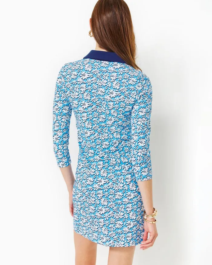 Women Lilly Pulitzer Dresses Ainslee 34 Sleeve Dress Lunar Blue Palm Beach Petals Women Lilly Pulitzer Dresses Ainslee 34 Sleeve Dress Lunar Blue Palm Beach Petals