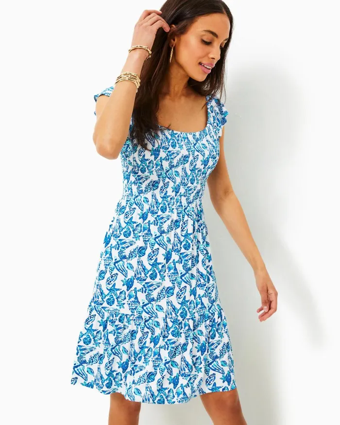 Women Lilly Pulitzer Dresses Kelvina Strapless Smocked Dress Mizner Red Seaside Harbour Women Lilly Pulitzer Dresses Kelvina Strapless Smocked Dress Mizner Red Seaside Harbour