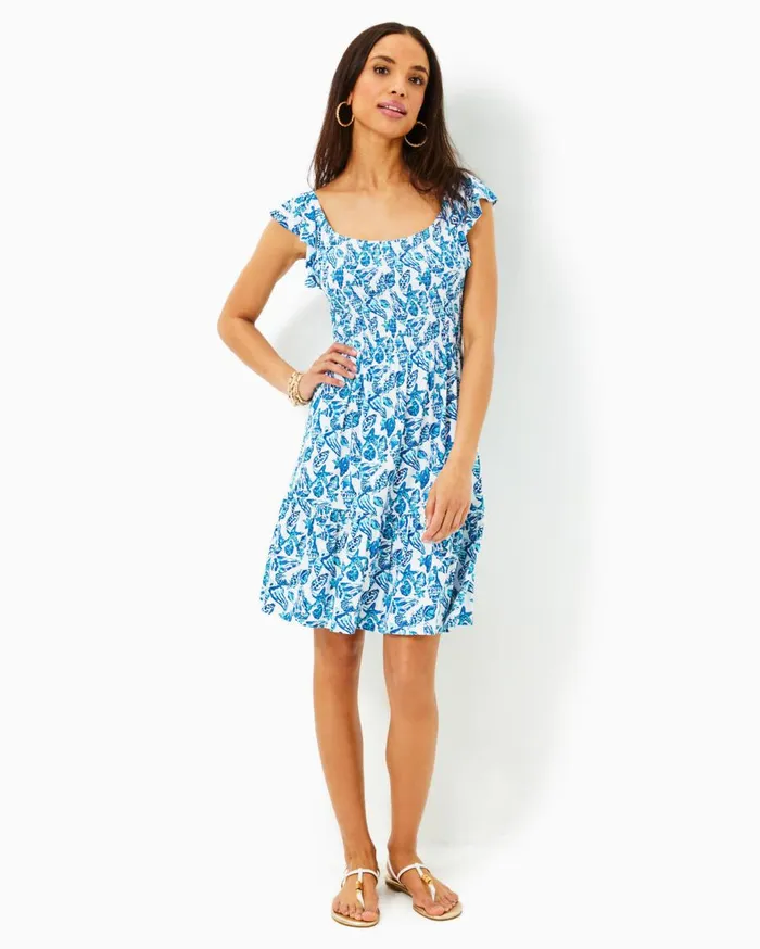 Women Lilly Pulitzer Dresses Kelvina Strapless Smocked Dress Mizner Red Seaside Harbour Women Lilly Pulitzer Dresses Kelvina Strapless Smocked Dress Mizner Red Seaside Harbour