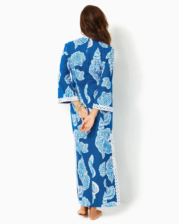 Women Lilly Pulitzer Dresses Shealyn Stretch Maxi Caftan Barton Blue Shell Of A Good Time Oversized Women Lilly Pulitzer Dresses Shealyn Stretch Maxi Caftan Barton Blue Shell Of A Good Time Oversized