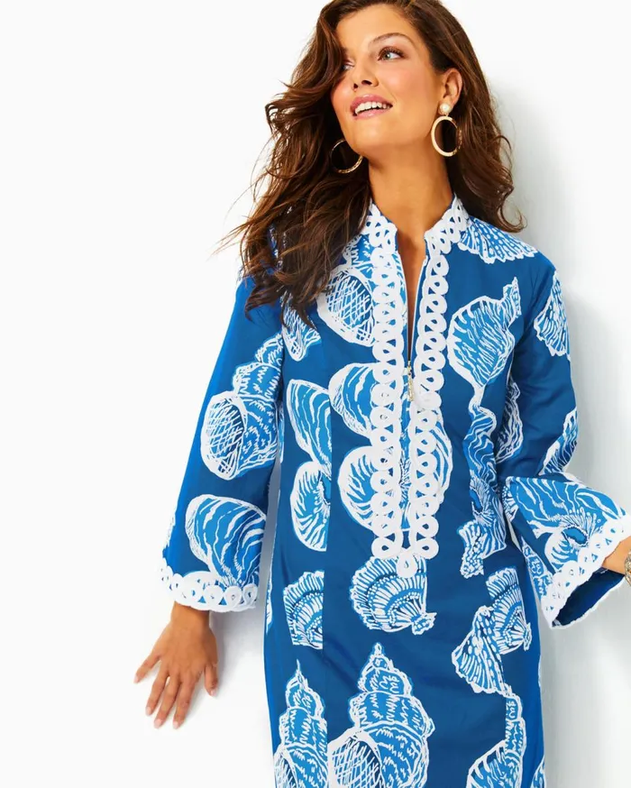 Women Lilly Pulitzer Dresses Shealyn Stretch Maxi Caftan Barton Blue Shell Of A Good Time Oversized Women Lilly Pulitzer Dresses Shealyn Stretch Maxi Caftan Barton Blue Shell Of A Good Time Oversized