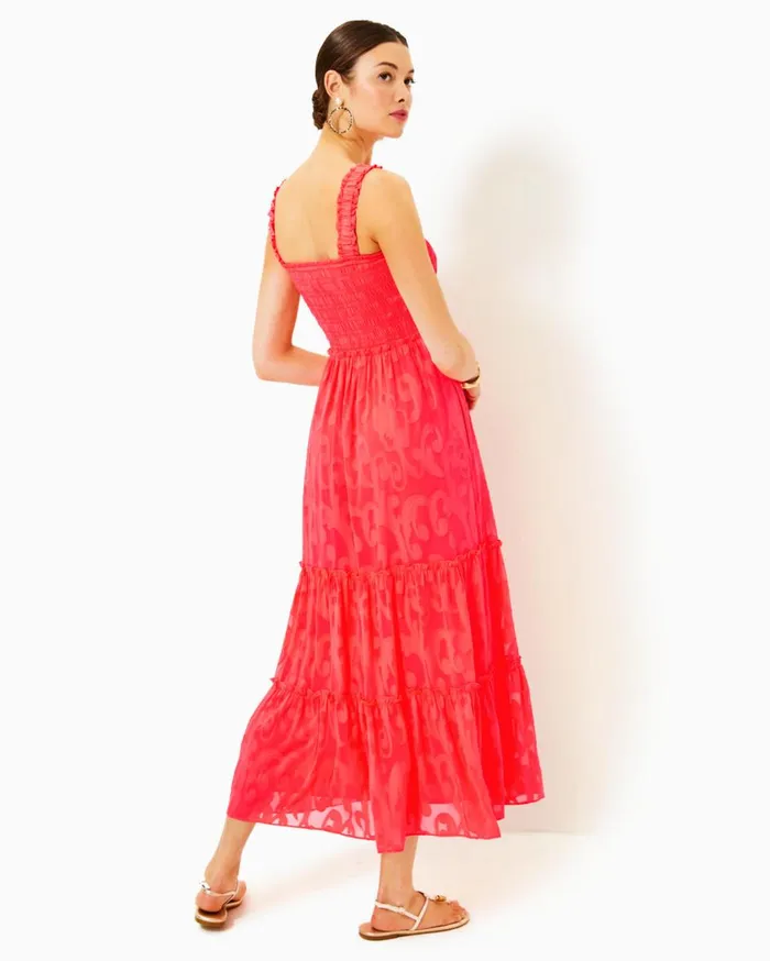Women Lilly Pulitzer Dresses Teresa Maxi Dress Conch Shell Pink Lets Go Bananas Women Lilly Pulitzer Dresses Teresa Maxi Dress Conch Shell Pink Lets Go Bananas