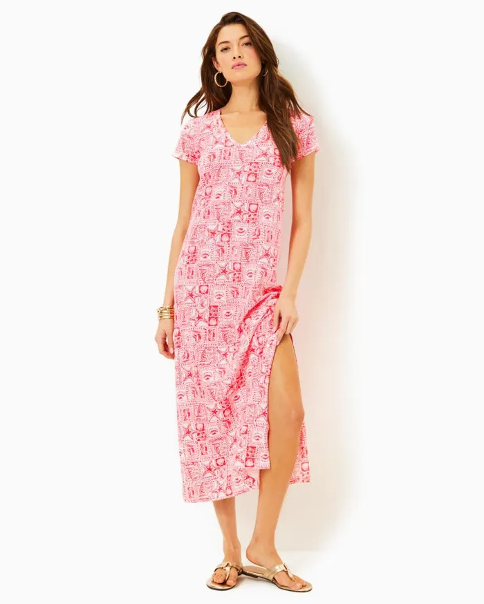 Women Lilly Pulitzer Dresses Teresa Maxi Dress Conch Shell Pink Lets Go Bananas Women Lilly Pulitzer Dresses Teresa Maxi Dress Conch Shell Pink Lets Go Bananas