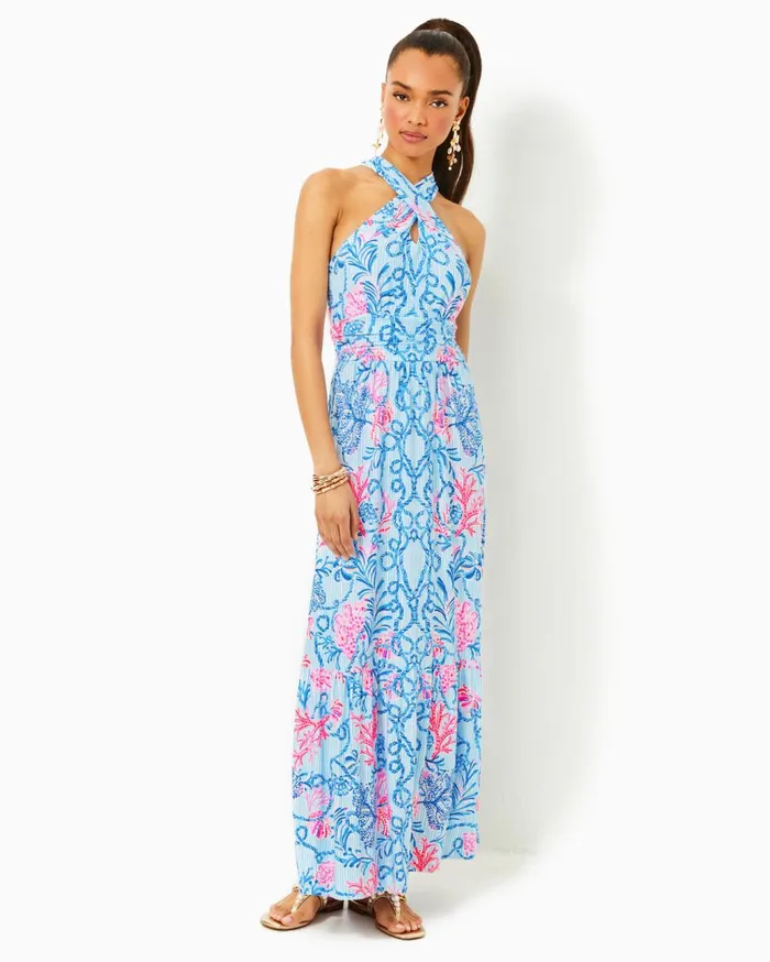 Women Lilly Pulitzer Dresses Teresa Maxi Dress Conch Shell Pink Lets Go Bananas Women Lilly Pulitzer Dresses Teresa Maxi Dress Conch Shell Pink Lets Go Bananas