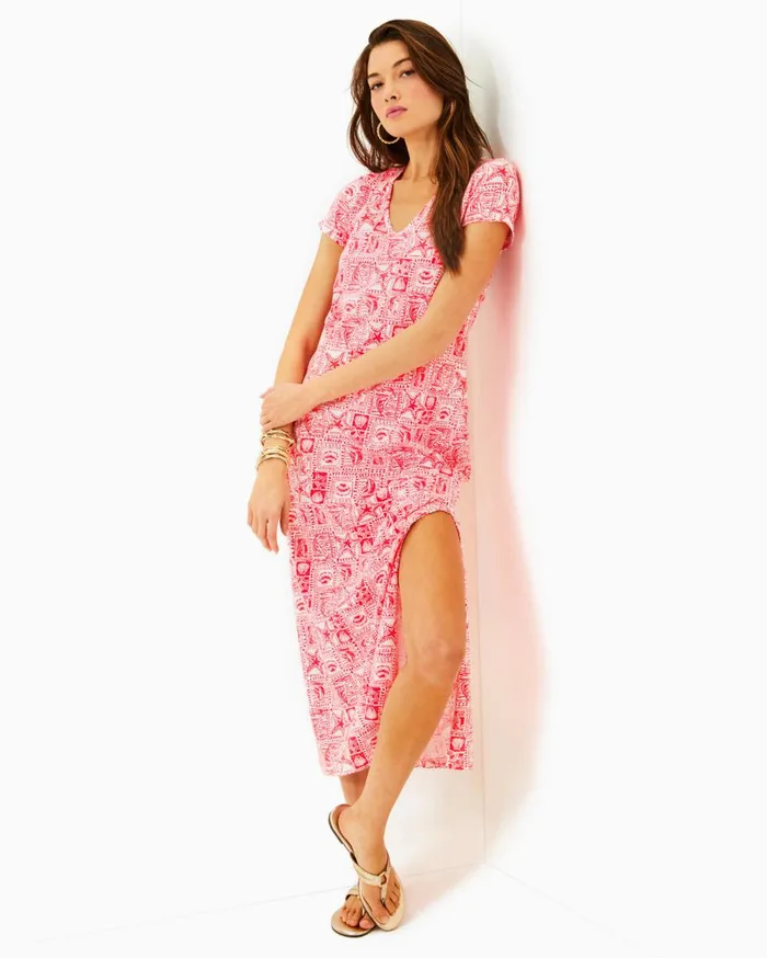 Women Lilly Pulitzer Dresses Teresa Maxi Dress Conch Shell Pink Lets Go Bananas Women Lilly Pulitzer Dresses Teresa Maxi Dress Conch Shell Pink Lets Go Bananas