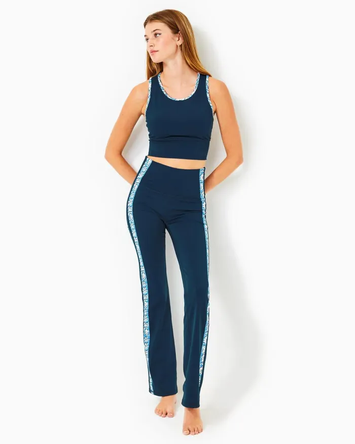 Women Lilly Pulitzer Matching Sets UPF 50 Bentlee Bra Top and Carpe Vita Flare Legging Set Low Tide Navy Women Lilly Pulitzer Matching Sets UPF 50 Bentlee Bra Top and Carpe Vita Flare Legging Set Low Tide Navy