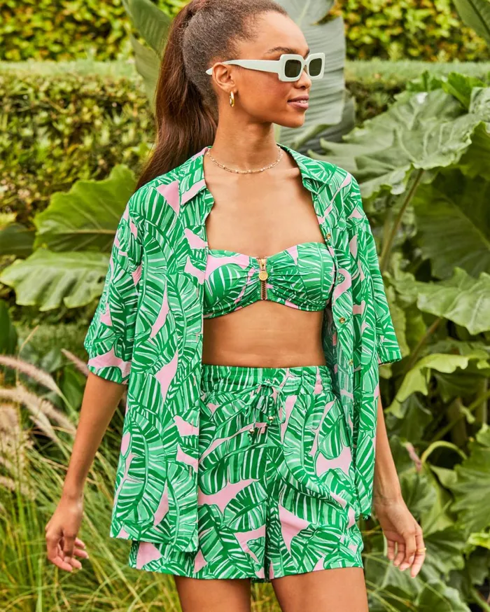 Women Lilly Pulitzer Swim Genya Bandeau Swim Top Conch Shell Pink Lets Go Bananas Women Lilly Pulitzer Swim Genya Bandeau Swim Top Conch Shell Pink Lets Go Bananas