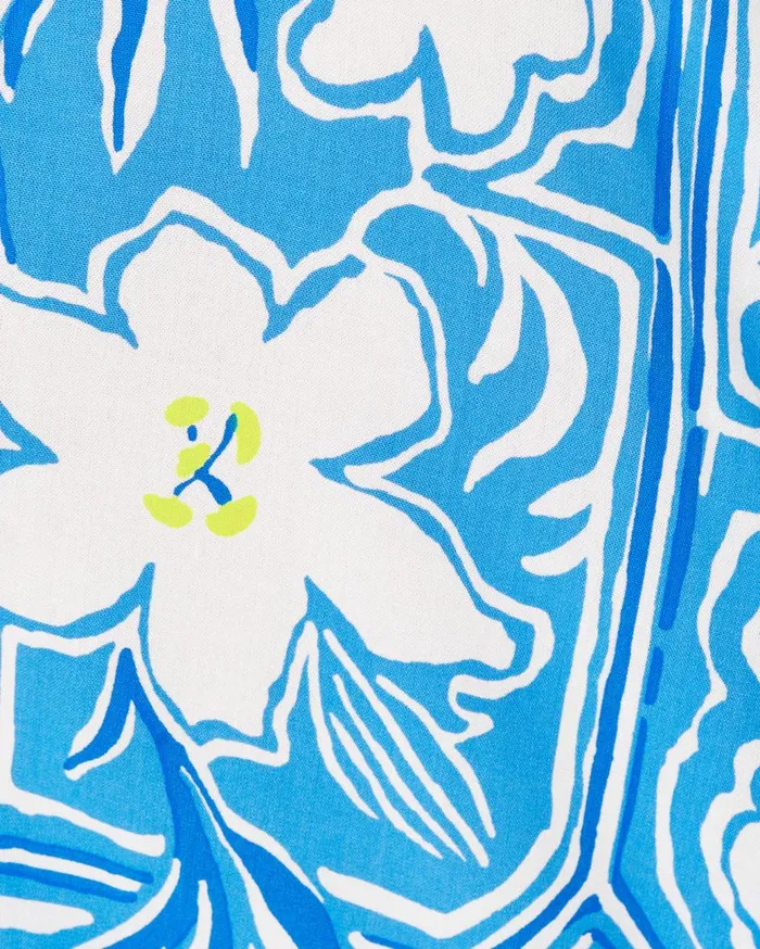 Women Lilly Pulitzer Tops Iona Sleeveless Top Lunar Blue My Flutter Half Engineered Woven Top Women Lilly Pulitzer Tops Iona Sleeveless Top Lunar Blue My Flutter Half Engineered Woven Top