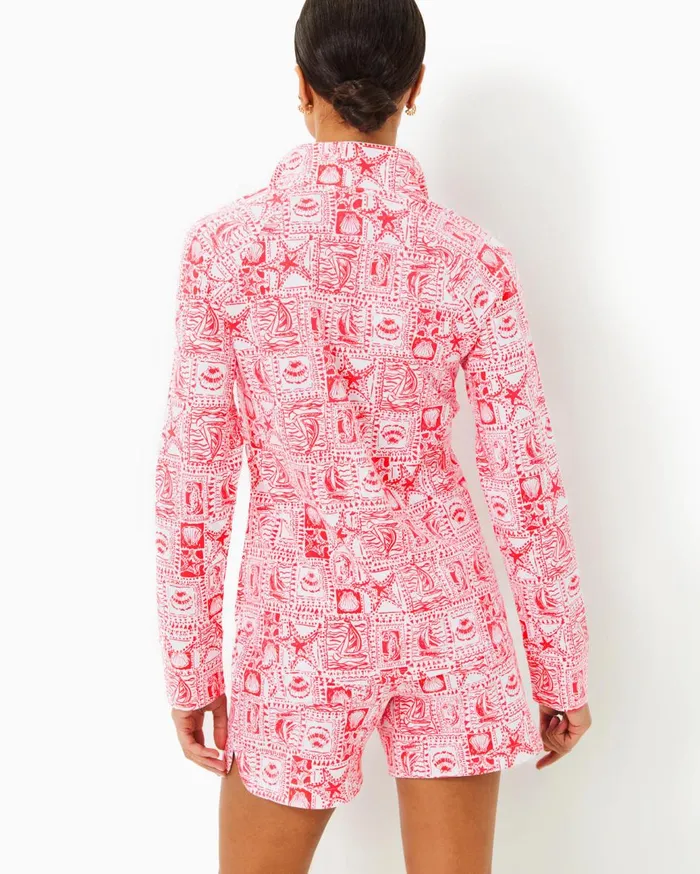 Women Lilly Pulitzer Tops UPF 50 Skipper Popover Spearmint Blossom Views Women Lilly Pulitzer Tops UPF 50 Skipper Popover Spearmint Blossom Views
