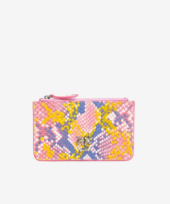 Women Limited Edition Pinko PINKO Galleria Flat Pouch In Reptile Skin Multi Pinkyellowold Silver Women Limited Edition Pinko PINKO Galleria Flat Pouch In Reptile Skin Multi Pinkyellowold Silver