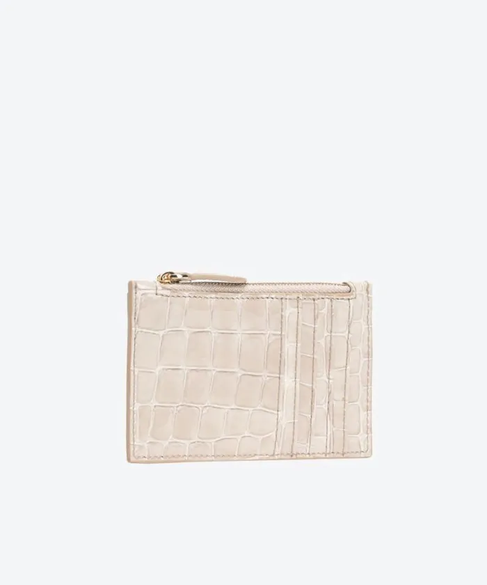 Women Limited Edition Pinko PINKO Galleria Shiny Crocprint Card Holder Sandlightgold