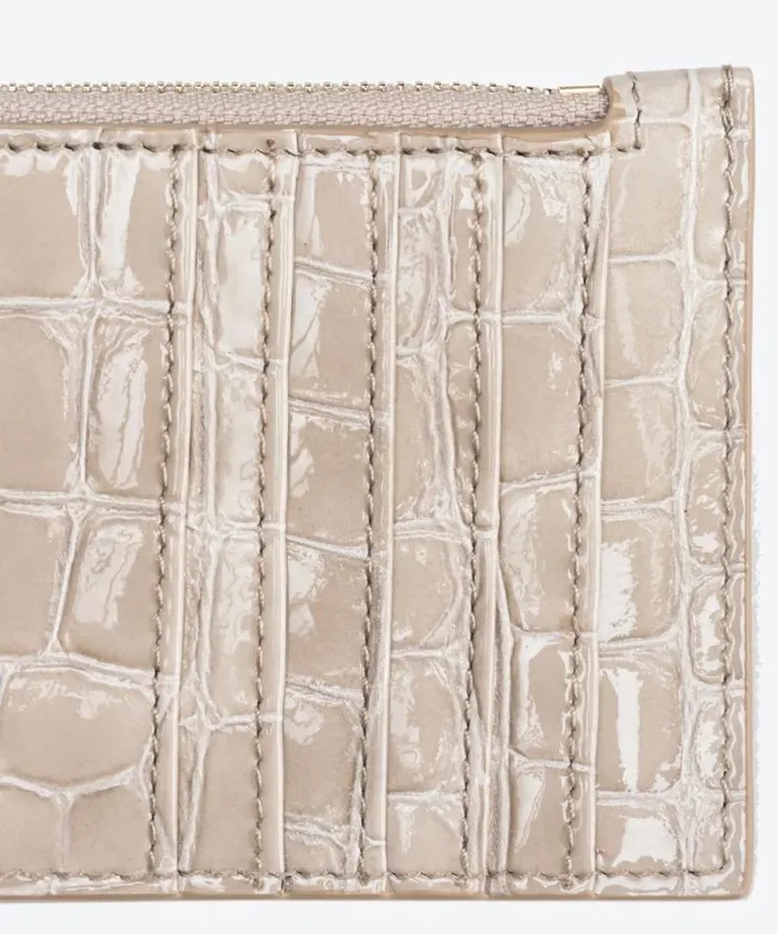 Women Limited Edition Pinko PINKO Galleria Shiny Crocprint Card Holder Sandlightgold