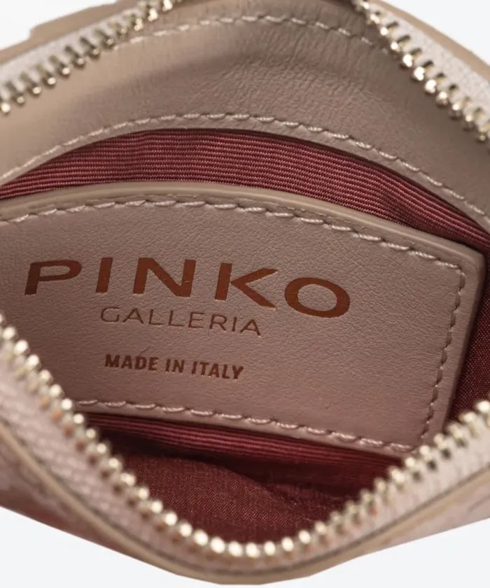 Women Limited Edition Pinko PINKO Galleria Shiny Crocprint Card Holder Sandlightgold