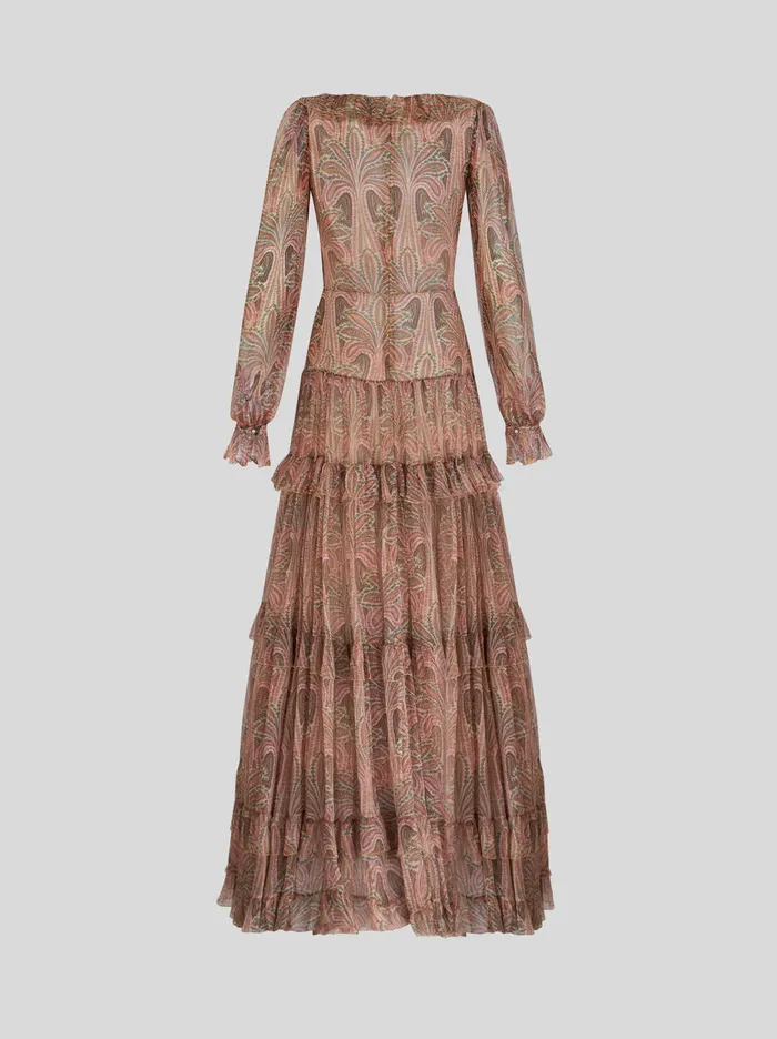Women Long Silk Crepon Dress Etro Dresses