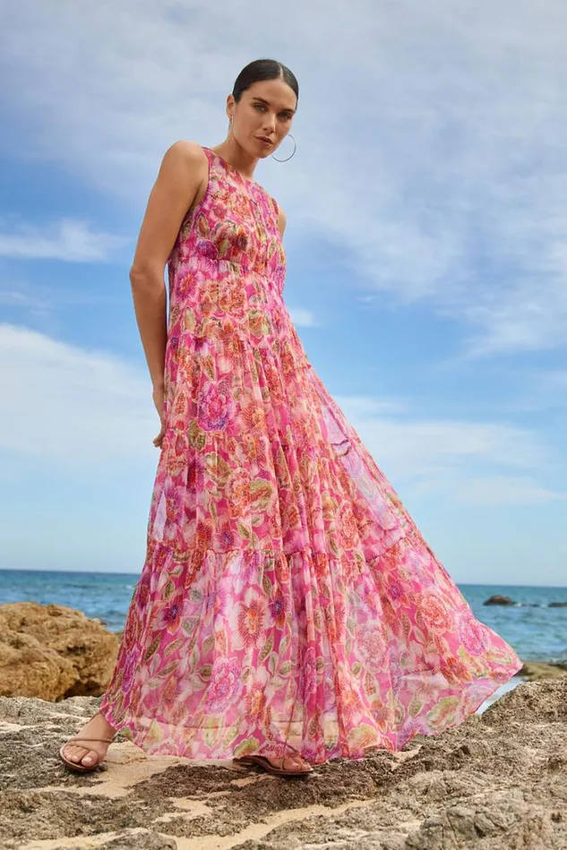 Women LORAN TIERED MAXI DRESS Fabiola Johnny Was Dresses Women LORAN TIERED MAXI DRESS Fabiola Johnny Was Dresses