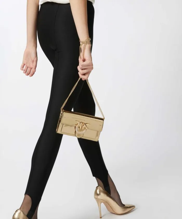 Women Love Bag Icons Pinko Love Bag Mirrorfinish Wallet With Shoulder Strap Goldshiny Gold Women Love Bag Icons Pinko Love Bag Mirrorfinish Wallet With Shoulder Strap Goldshiny Gold
