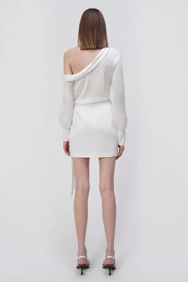 Women Mae Draped Satin Mini Skirt EXCLUSIVE White Jonathan Simkhai Pants and Bottoms