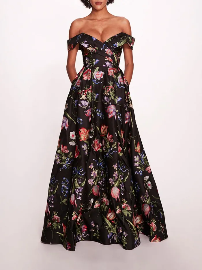 Women Marchesa Dresses Alex Gown Black Multi