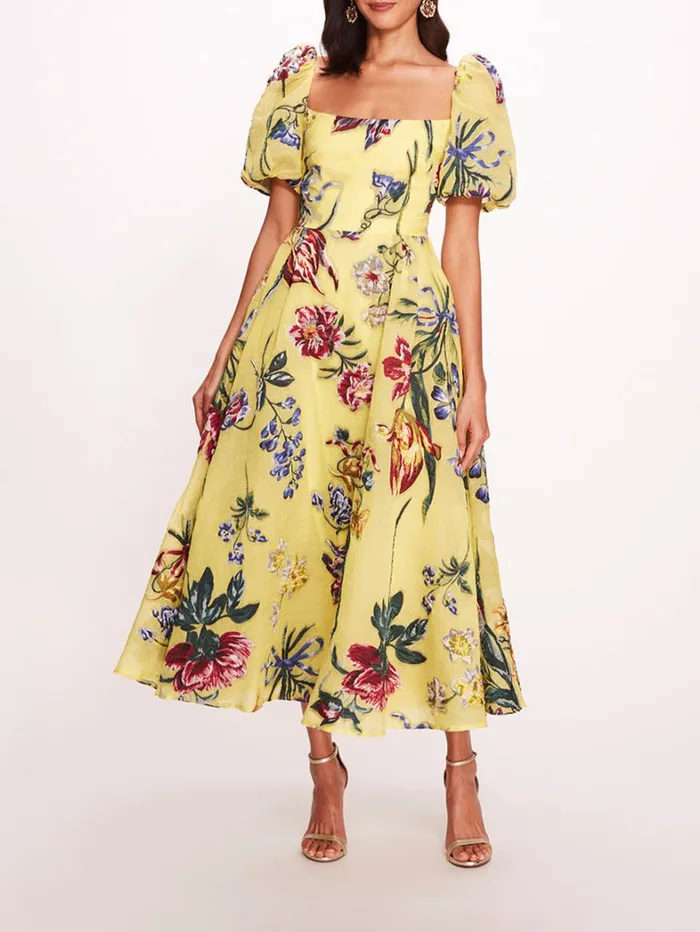 Women Marchesa Dresses Alexander Bubble Dress Yellow Multi