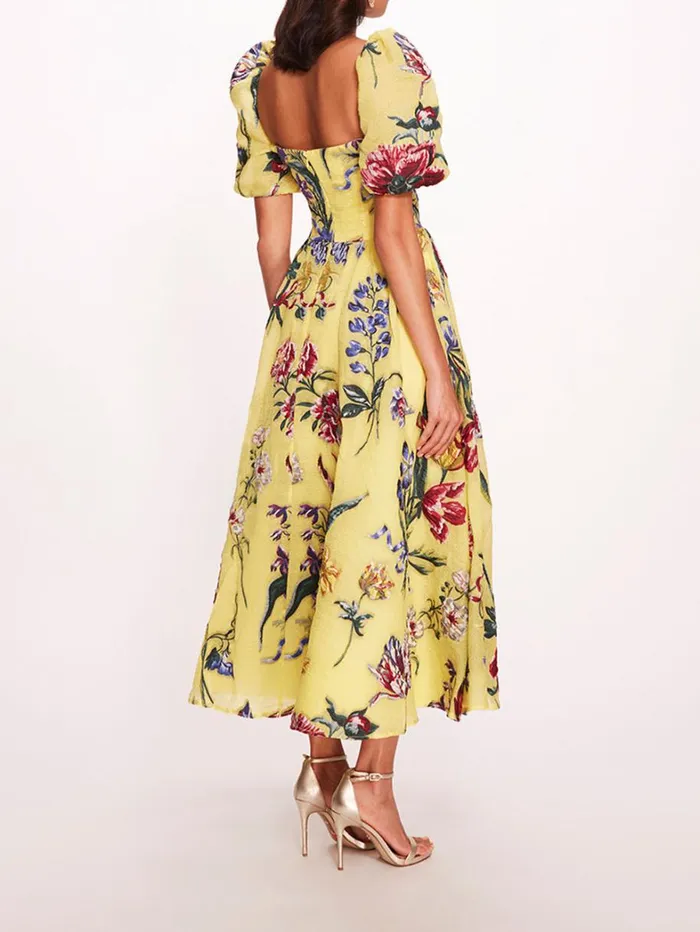 Women Marchesa Dresses Alexander Bubble Dress Yellow Multi