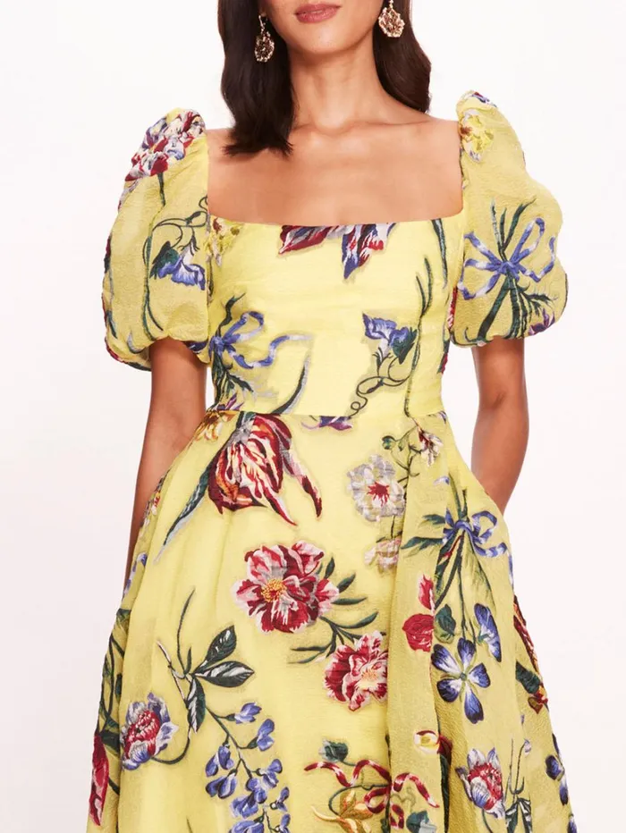 Women Marchesa Dresses Alexander Bubble Dress Yellow Multi