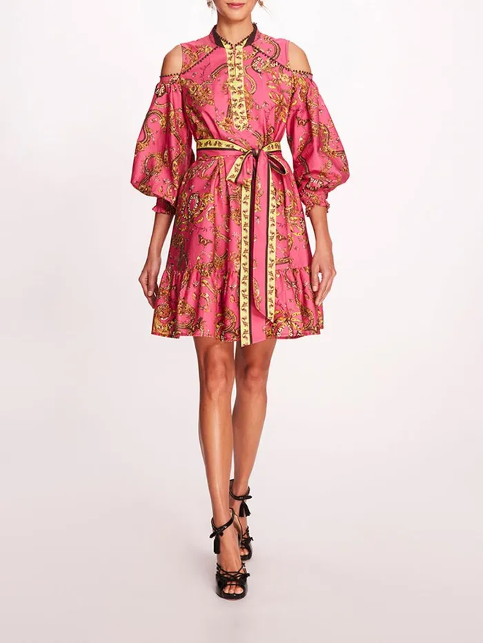 Women Marchesa Dresses Iris Mini Dress Fuchsia Multi