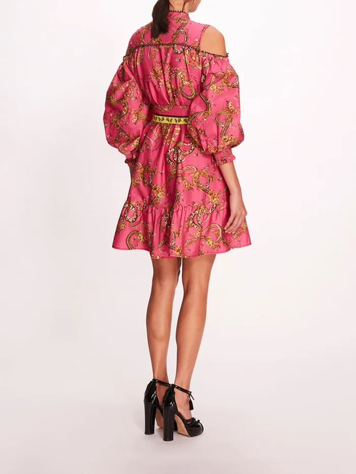Women Marchesa Dresses Iris Mini Dress Fuchsia Multi Women Marchesa Dresses Iris Mini Dress Fuchsia Multi