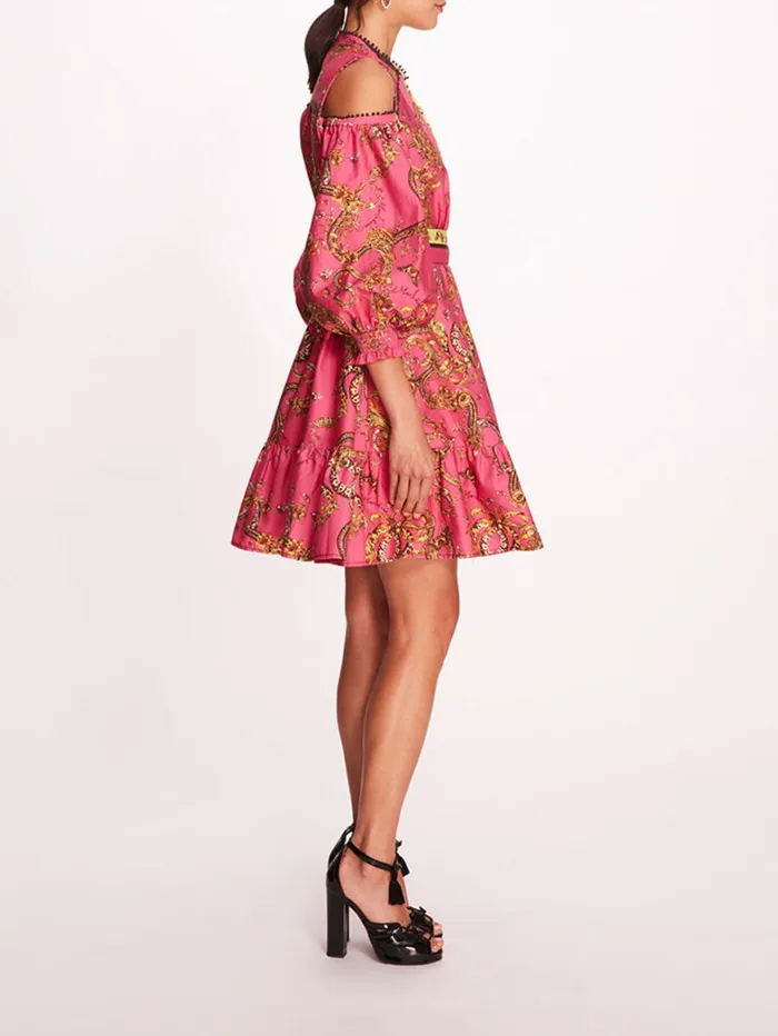 Women Marchesa Dresses Iris Mini Dress Fuchsia Multi Women Marchesa Dresses Iris Mini Dress Fuchsia Multi