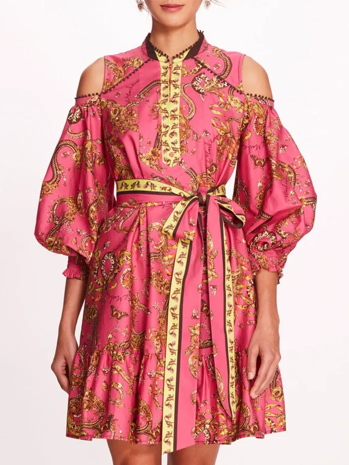 Women Marchesa Dresses Iris Mini Dress Fuchsia Multi Women Marchesa Dresses Iris Mini Dress Fuchsia Multi
