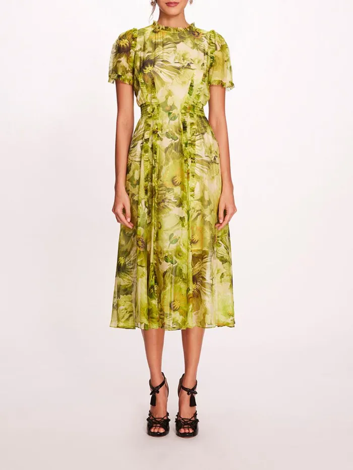 Women Marchesa Dresses Sedum Dress Chartreuse