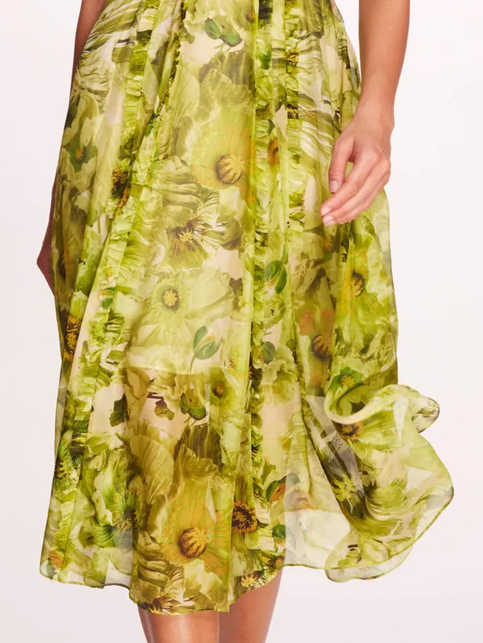 Women Marchesa Dresses Sedum Dress Chartreuse Women Marchesa Dresses Sedum Dress Chartreuse