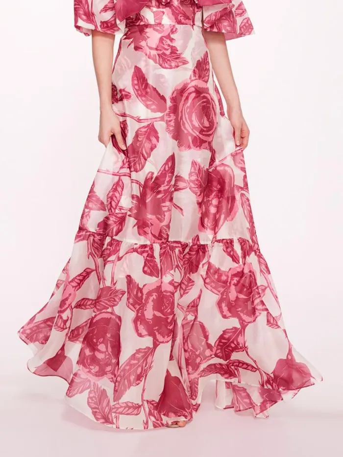Women Marchesa Dresses Shawna Chiffon Gown Pink Ivory Women Marchesa Dresses Shawna Chiffon Gown Pink Ivory