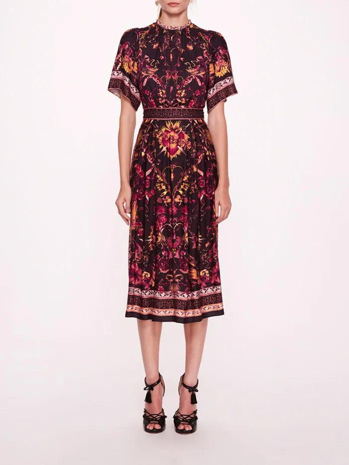 Women Marchesa Dresses Soma Dark Purple Multi