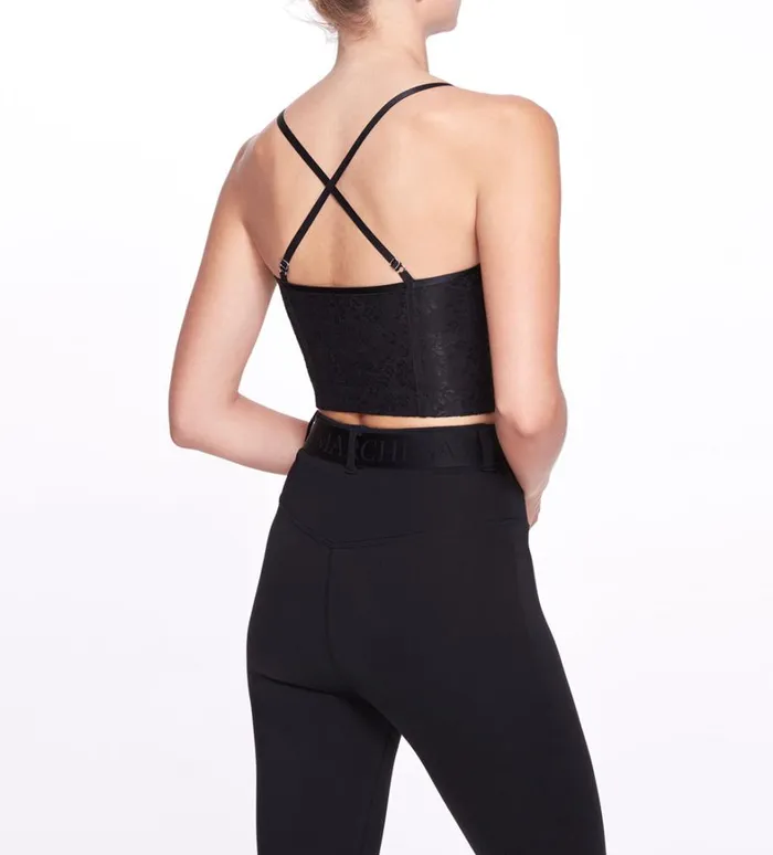 Women Marchesa Tops Black Lace Bralette Top Black Women Marchesa Tops Black Lace Bralette Top Black