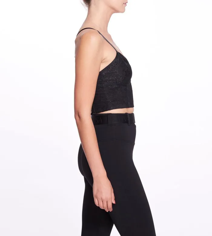 Women Marchesa Tops Black Lace Bralette Top Black Women Marchesa Tops Black Lace Bralette Top Black