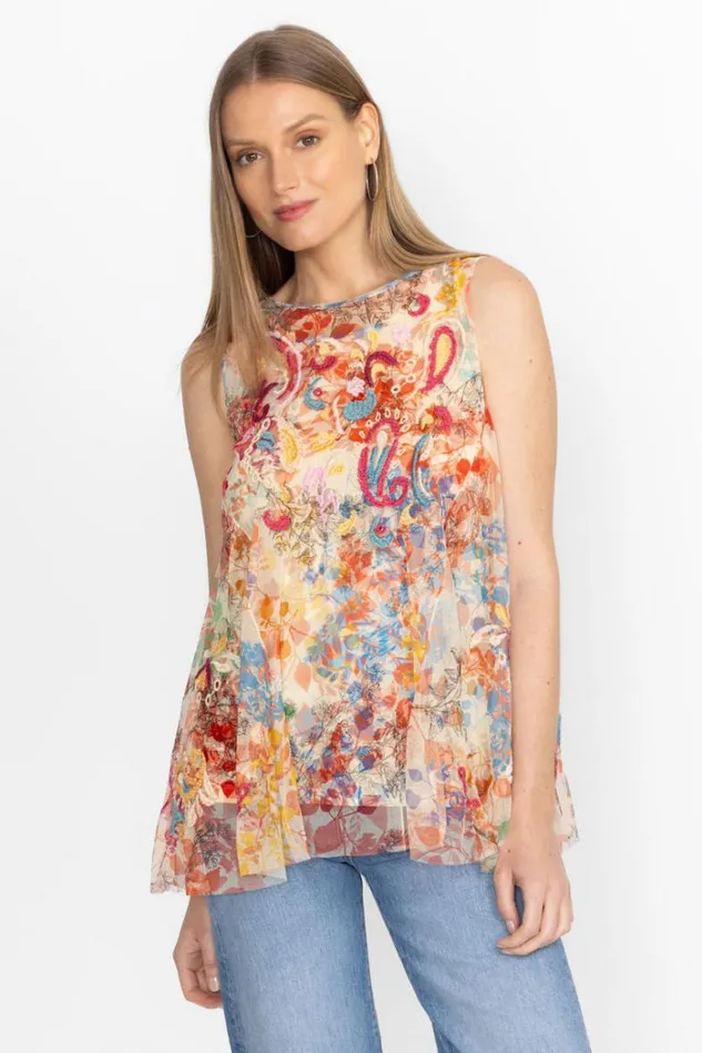 Women MAZZY FLARED TANK Leafy Johnny Was Tops