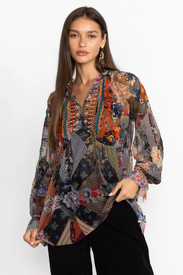 Women Mazzy Poet Blouse Multi Johnny Was Tops