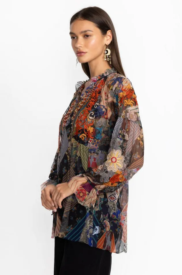 Women Mazzy Poet Blouse Multi Johnny Was Tops Women Mazzy Poet Blouse Multi Johnny Was Tops