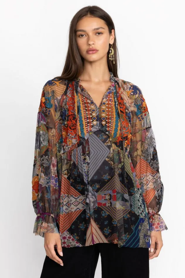 Women Mazzy Poet Blouse Multi Johnny Was Tops Women Mazzy Poet Blouse Multi Johnny Was Tops