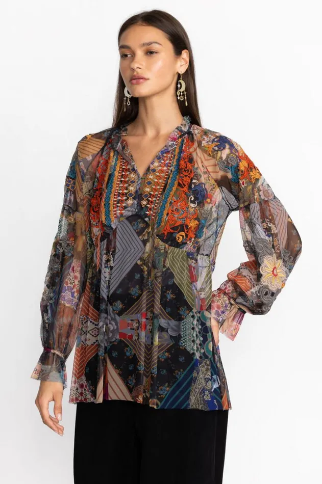 Women Mazzy Poet Blouse Multi Johnny Was Tops Women Mazzy Poet Blouse Multi Johnny Was Tops