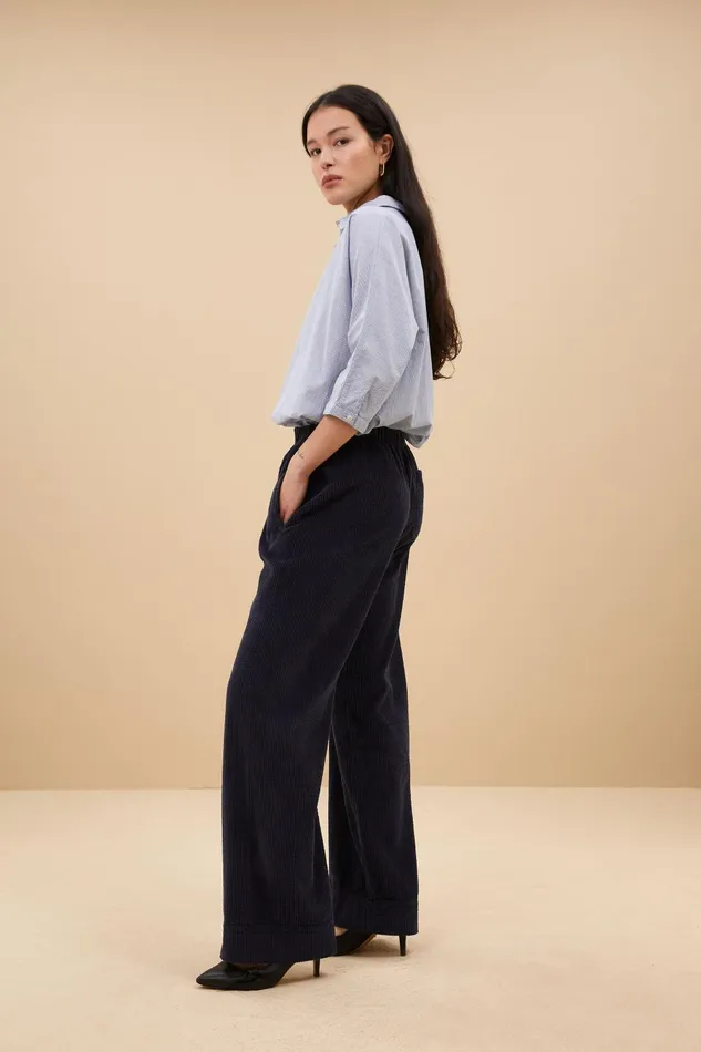Women Mees Cord Pants Midnight Bybar Trousers